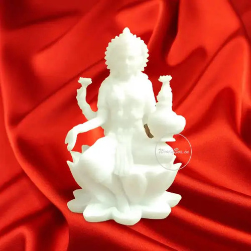 White Cold Cast Resin Laxmi Maa Statue