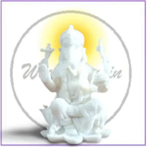 Ganesha Showpiece - Resin, 12x15 Inches, White | Elegant Diwali Puja, Wedding Gift, Home DÃ©cor