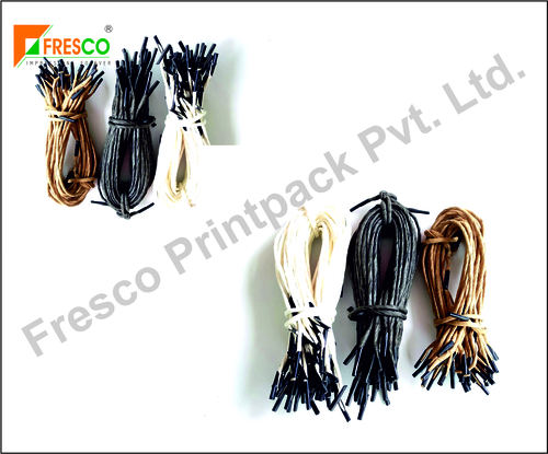 Paper Cord Twisted with Black Tipped