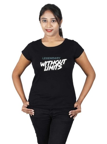 WOMEN BLACK HALF SLEEVE T-SHIRT