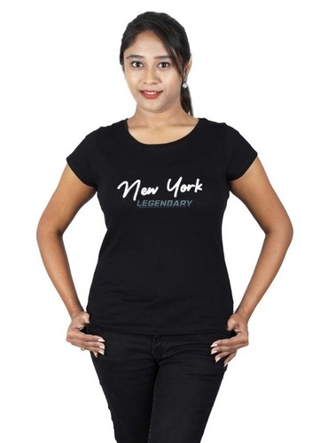 WOMEN BLACK COLOR T-SHIRT