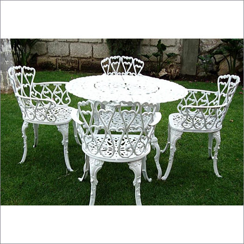 Cast Iron Outdoor 4 Chair Table Set