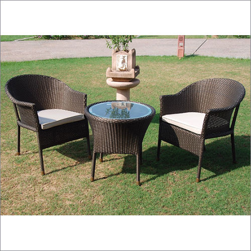 Black Modular Wicker Garden Table Set