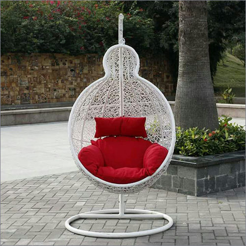 White Wicker Garden Swing