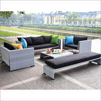 Grey Synthetic Rattan Wicker Outdoor Sofa Set