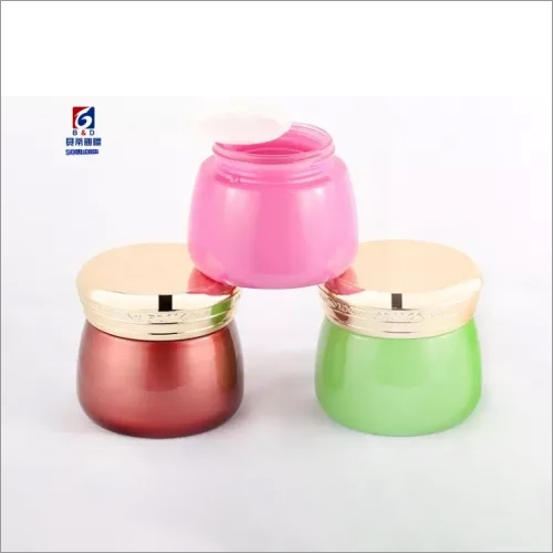 Colorful 130 GM Lace Cover Glass Cream Jar