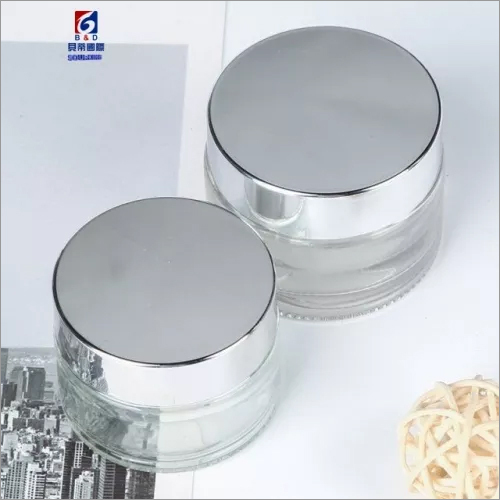 Round Transparent Glass Cream Jar