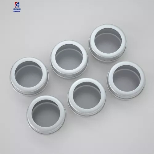 Silver 5 Ml Threaded Window Aluminum Cream Jar