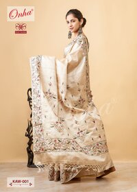 Deshi Tussar Silk Hand Embroidered Saree