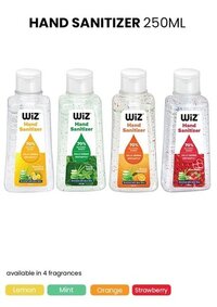Wiz Alcohol Based Hand Sanitizer Dispenser Bottle - 250ml | Gel-based, Contains 70% Alcohol, Refreshing Aromas, Sensitive Skin Friendly