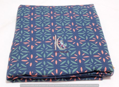 Indigo Blue Multi Colorful Fast Vegetable Color Block Print Cotton Fabric