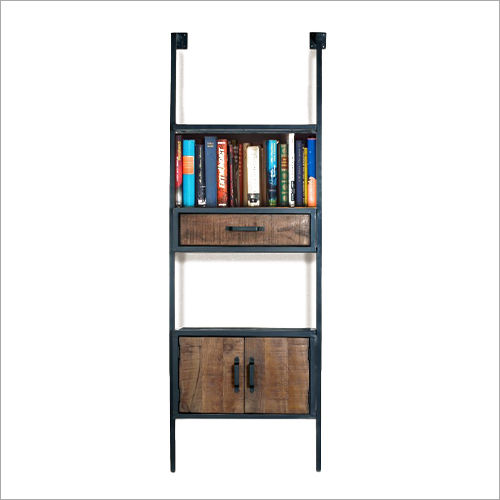 Brown And Black Industrial Book Shelves