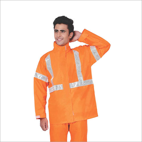 Orange Nylon Safety Raincoat