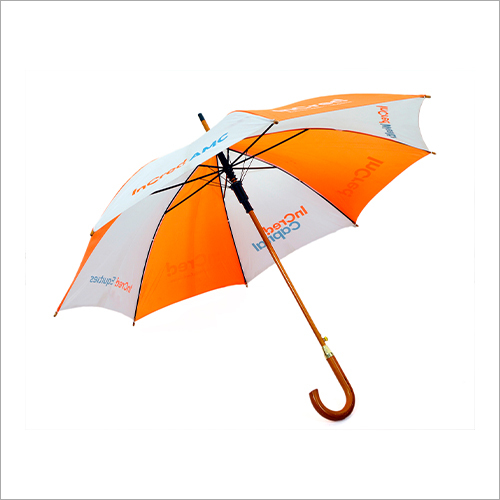 Orange Fold Wooden Umbrella