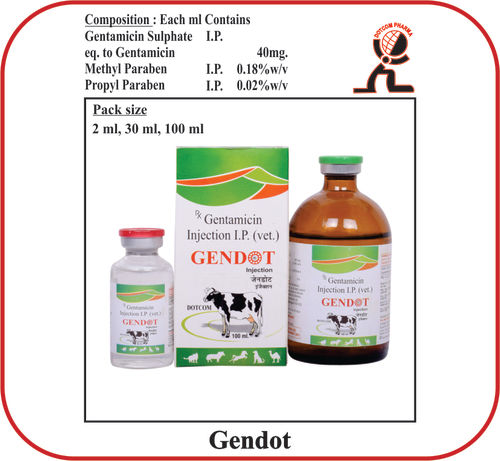 Gentamicin Sulphate Injection 40Mg Inj. Brand - Gendot 100 ML