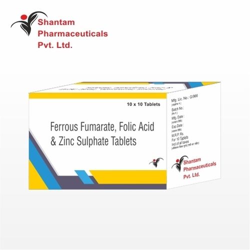 Ferrous Fumarate With Foilc Acid With Vitamin B12 And Zinc Sulphate Tablets Dry Place