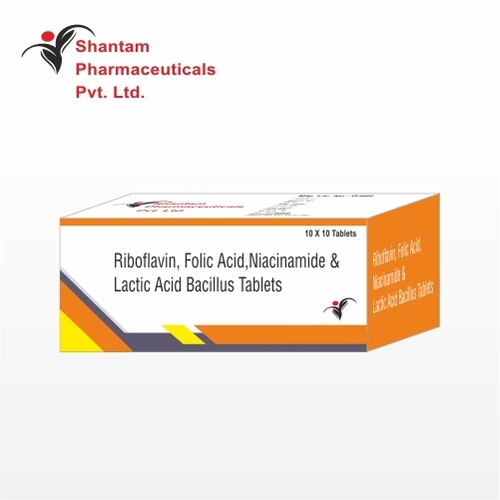Riboflavin with Folic Acid with Niacinamide and Lactic Acid Tablets