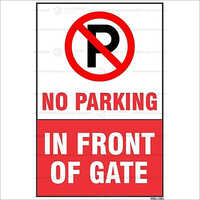 No Parking Sign Board - Body Material: Pvc