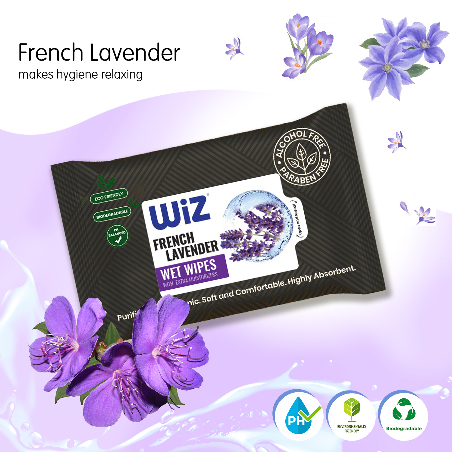 WiZ Refreshing Wet Wipes with Extra Moisturizers - 25 Pulls Pouch