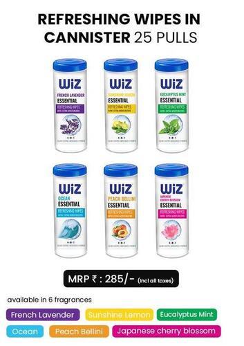 WiZ Refreshing Wet Wipes with Extra Moisturizers -  80 Pulls Cannister Pack