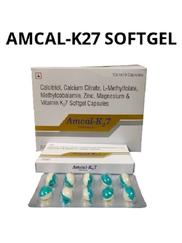 Calcitriol. Calcium Citrate. L-Methyl Folate. Zinc. Magnesium And Vit.K27 (Amcal-K27 Softgel) Ingredients: Calcitriol 0.25Mcg+Calcium Citrate 500Mg+L-Methyl Folate 800Mcg+Zinc 7.5Mg+Magnesium 50Mg+Vit.K27 45Mcg