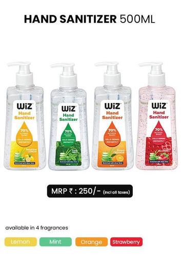 WiZ  Alcohol Based Hand Sanitizer Gel Dispenser Bottle - 500ml