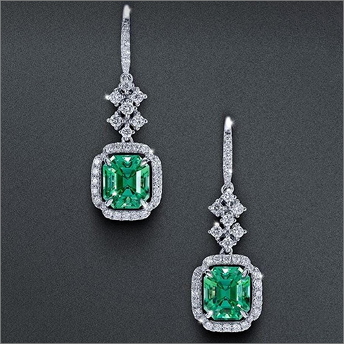 Hanging Green Emerald Doublet Earrings