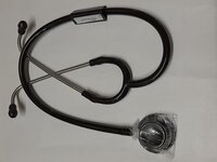Dr Morepen Stethoscope - Stainless Steel Frame, 26x13x3 Cm Dimensions, Black Pvc Tubing , Dual Frequency Chest Piece, Comfortable Fit, Durable Design, Superior Sound Quality