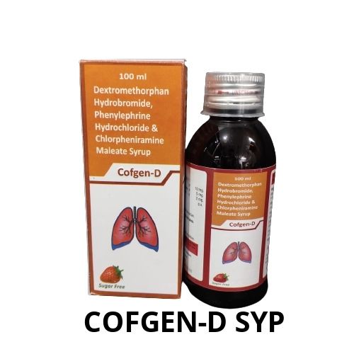 Cofgen-d Syrup Ingredients: Phenylephrine 5 Mg+chlorpheniramine Maleate 2 Mg+ Dextromethorphan Hydrobromide 10mg/5ml.