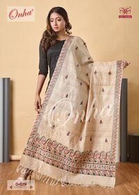 Tussar Silk Madhubani Handpainted Dupatta