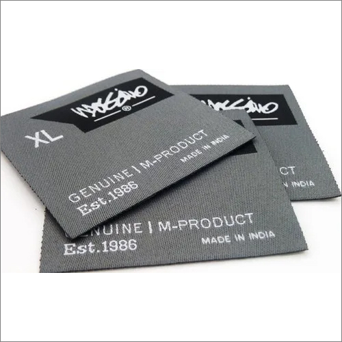 Computer Woven Labels - 100% Polyester , Custom Designs in Grey Color