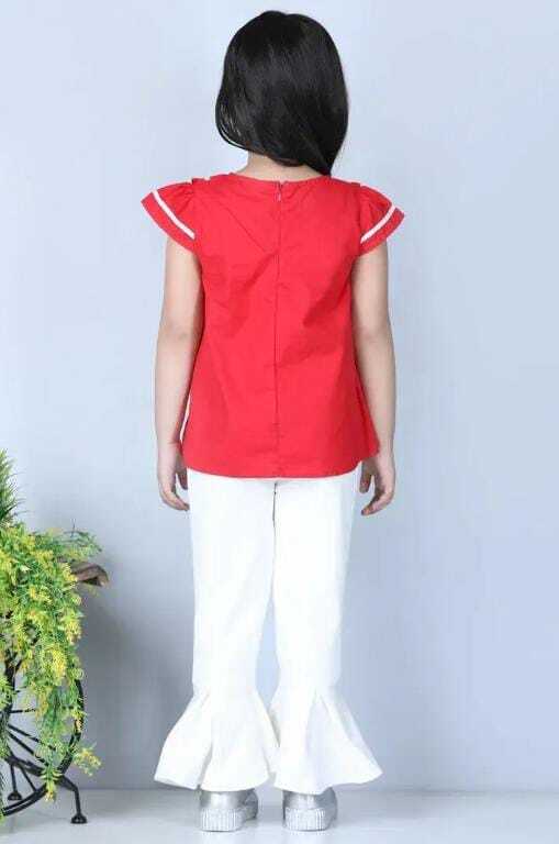 Girls Red Cotton Top