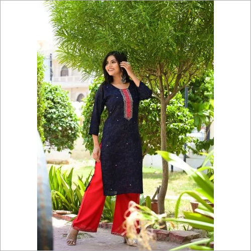 Indian Ladies Kurti With Palazzo Set