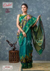 Tussar Silk Handpainted Saree