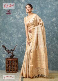 Tussar Silk Golden Pallu Saree