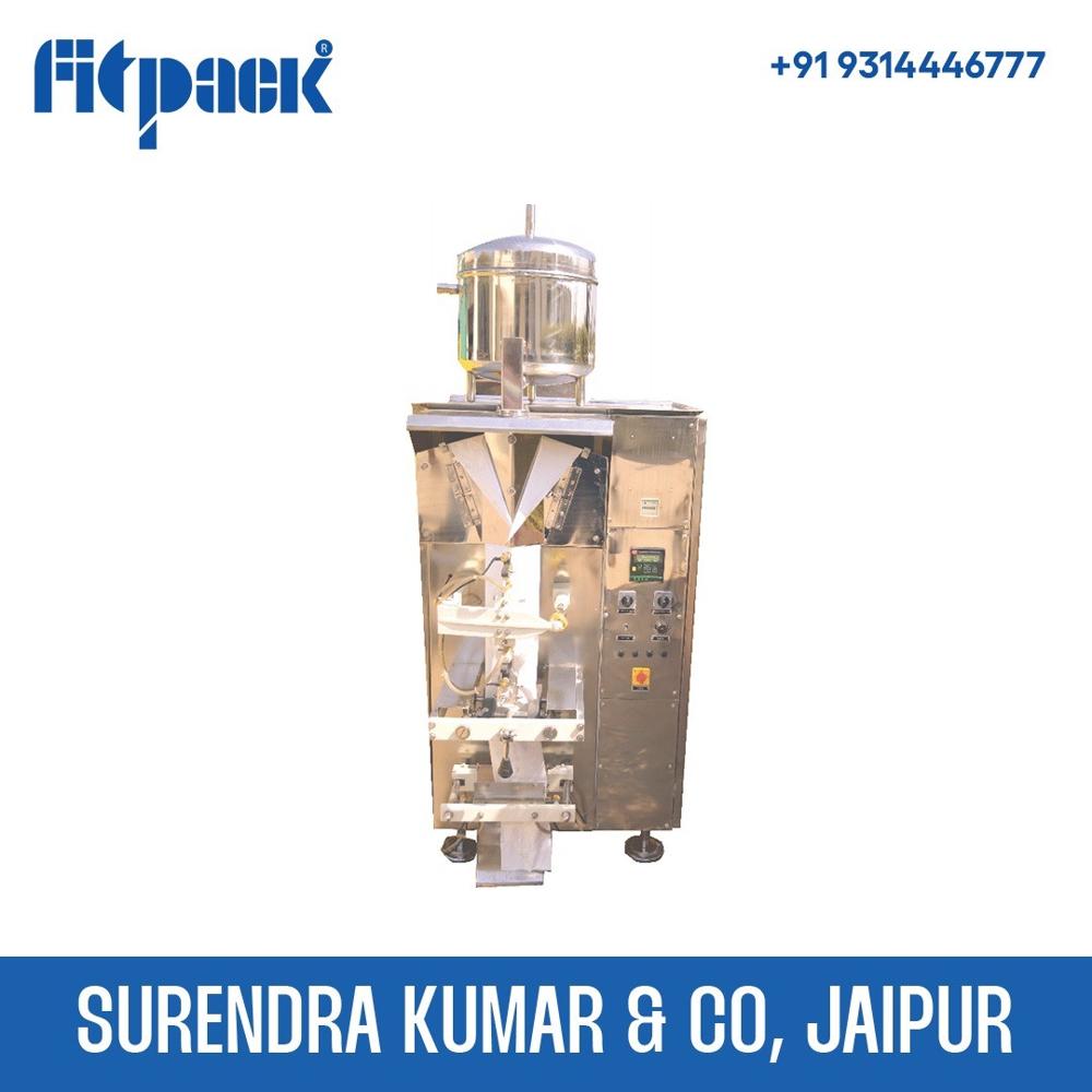 Oil Pouch Packing Machine - Stainless Steel, Silver Color | Highly Efficient, Automatic Grade With Human Machine Interface, 220-240 Volt Voltage, 1 Year Warranty