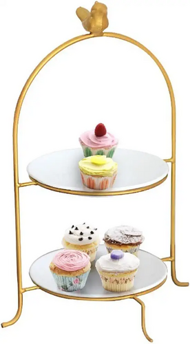 Metal 2 Tire Cake Stand Round Shape