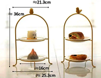 Metal 2 Tire Cake Stand Round Shape
