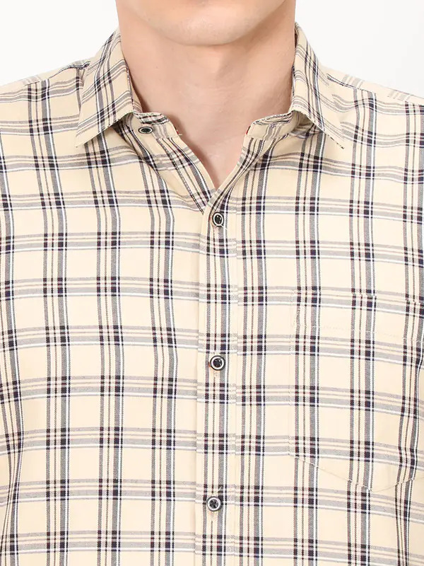 Mens Casual Checkered Shirt