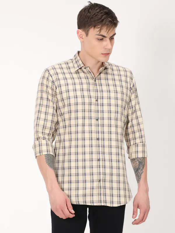 Mens Casual Checkered Shirt