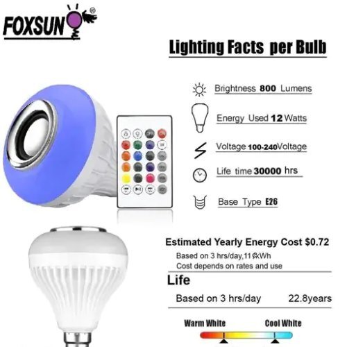 Foxsun Smart LED wireless bulb
