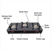 3b glass top Stove 3 Litres Aluminium pressure cooker