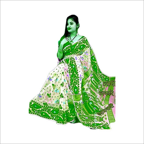 Multicolor Pousi Dhakai Jamdani Sarees