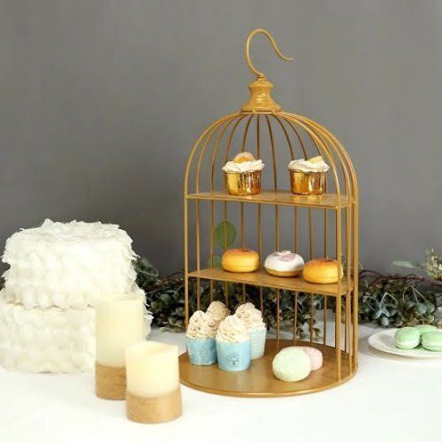 Metal Cage 3 Tier Cup Cake Stand