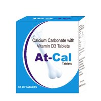At Cal Calcium Carbonate with Vitamin D3 Tablets for Strong Dense Bones