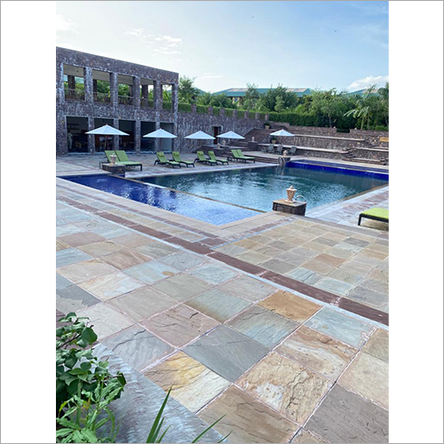 Brown Natural Sand Stone - Multi Color Tile Machine-Cut Finish No Water Absorption Fast-Fading Colors Easy to Clean and Maintain