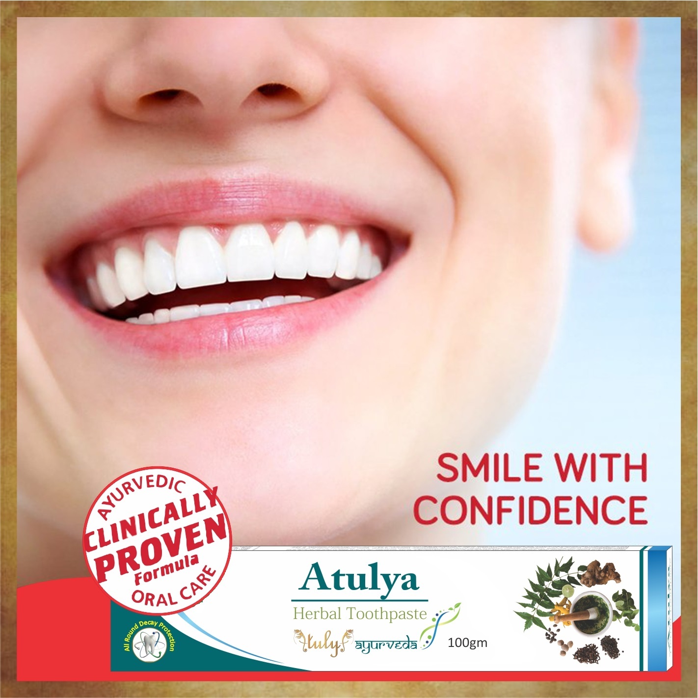 Ayurvedic HERBAL Toothpaste for Teeth Whitening - 100% Natural Formula 100g