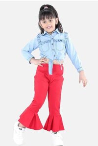 Kids Denim Shirt and Skirt