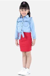 Kids Denim Shirt and Skirt