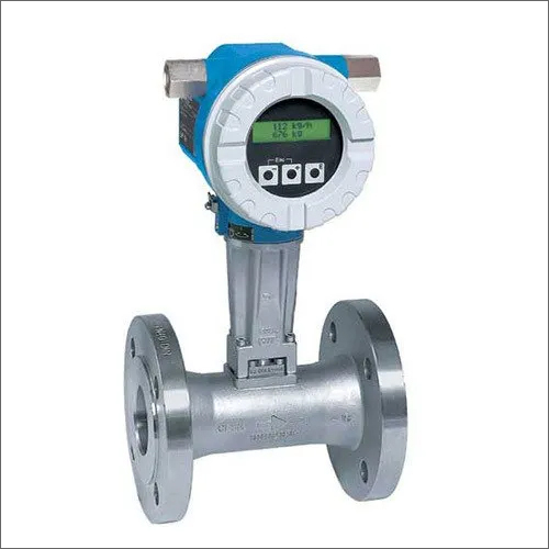 Vortex Flowmeter - Metal, Digital Display | High Accuracy, Low Pressure Loss, Piezoelectric Technology, Pulse Signal Output, Silver Finish